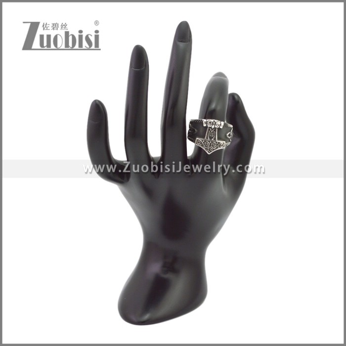 Vintage Stainless Steel Norse Viking Jewelry Ring r009289SA