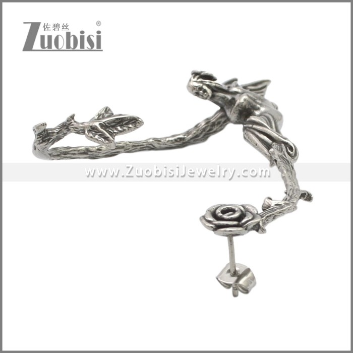 Stainless Steel Angel Rose Earrings e002277SA