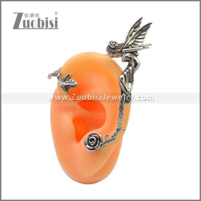 Stainless Steel Angel Rose Earrings e002277SA