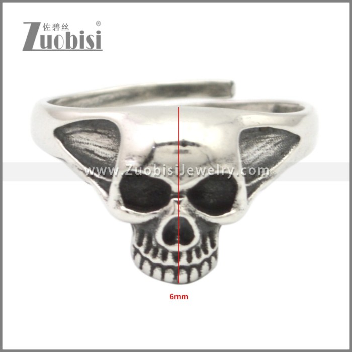 Stainless Steel Skull Resizable Rings r009421S