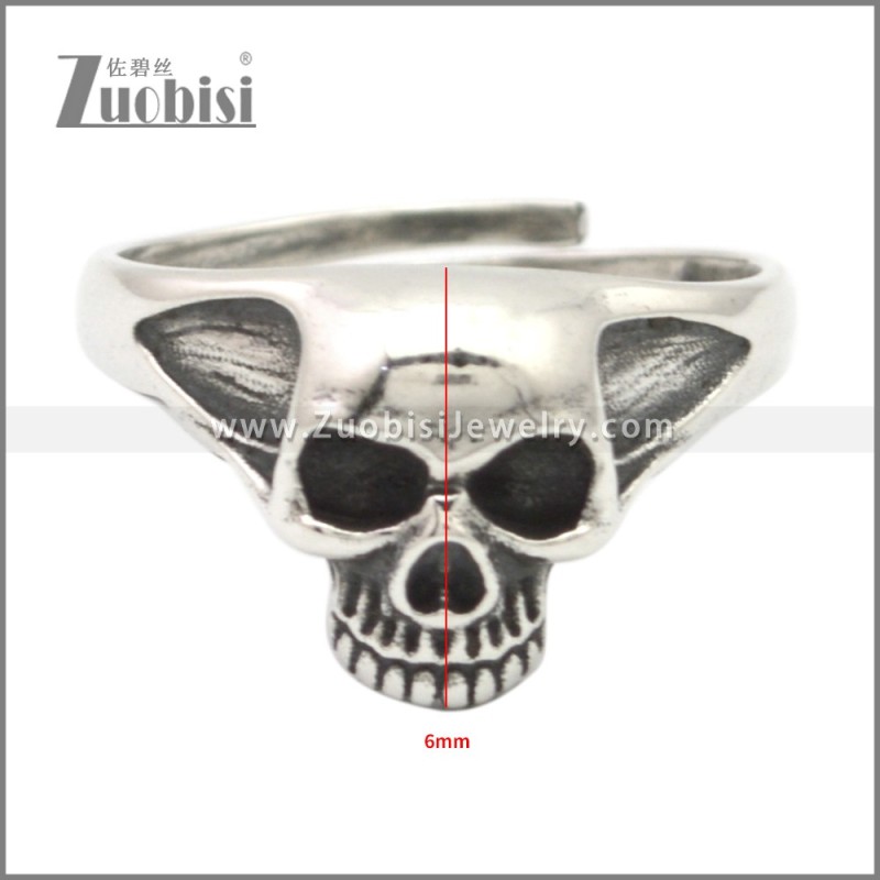 Stainless Steel Skull Resizable Rings r009421S
