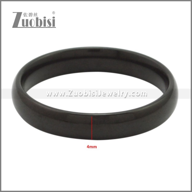 0.40CM Wide Black Plated Stainless Steel Rings r009500H (price for 10pcs)