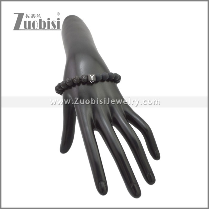 Quality Natural Stone Lava Beaded Bracelet for Men b010356H25