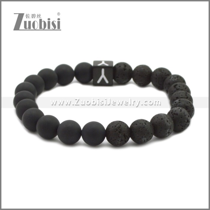 Quality Natural Stone Lava Beaded Bracelet for Men b010356H25