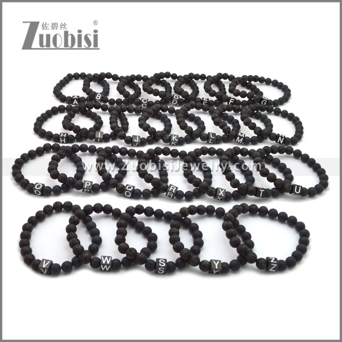 Adjustable Black Lava Stone Beaded Bracelet b010356H21