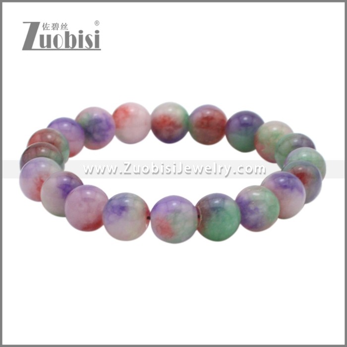 Purple Quartz Bead Adjustable Beaded Bracelet b010366C