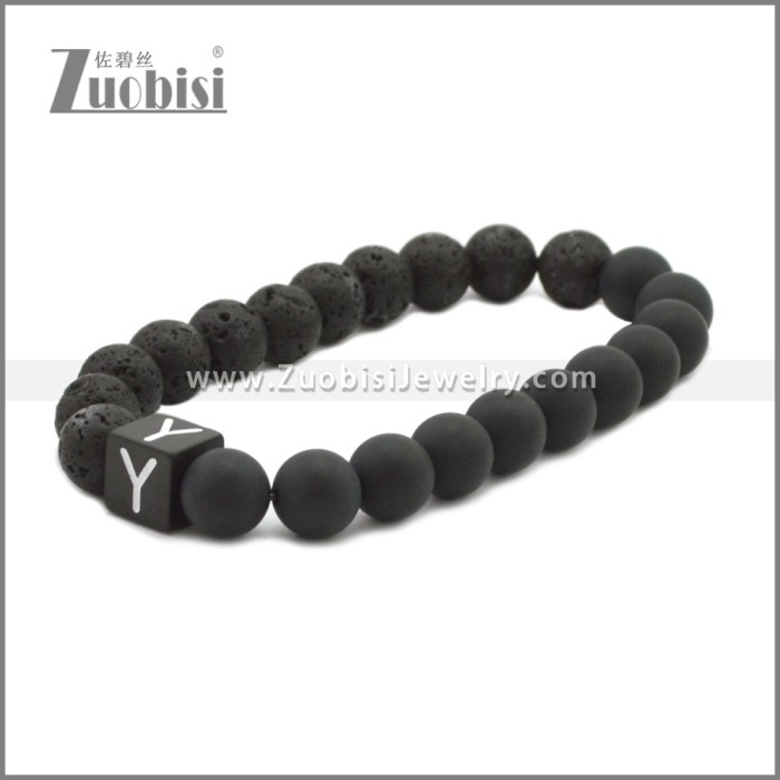 Quality Natural Stone Lava Beaded Bracelet for Men b010356H25