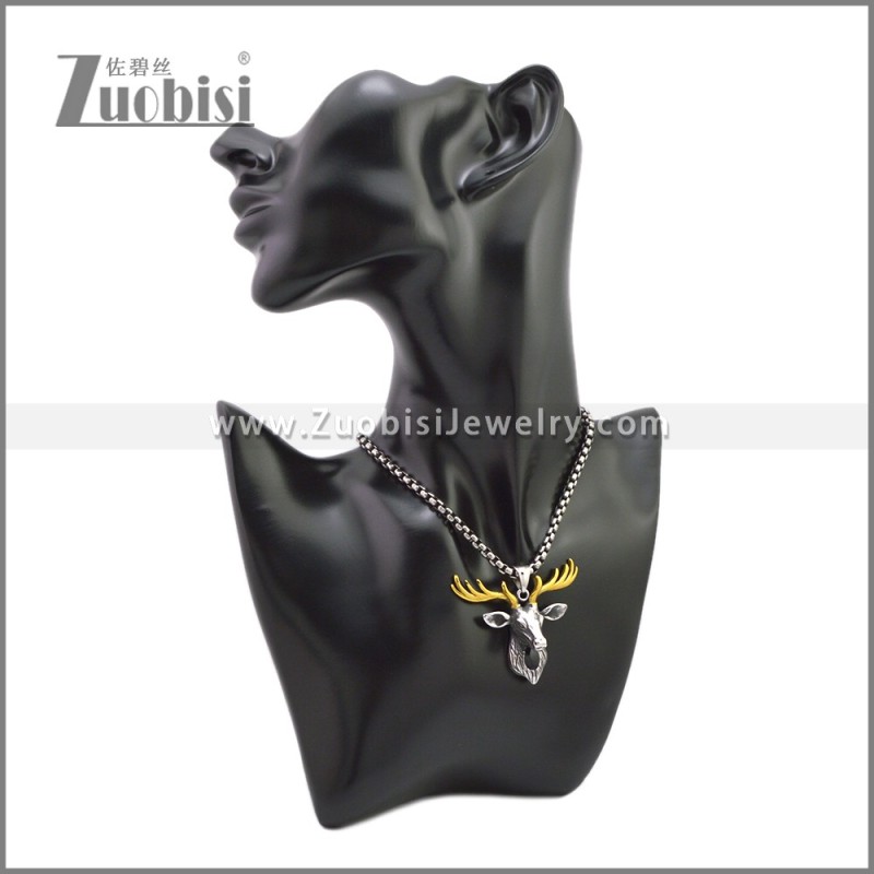 Stainless Steel Elk Pendant p011450SAG
