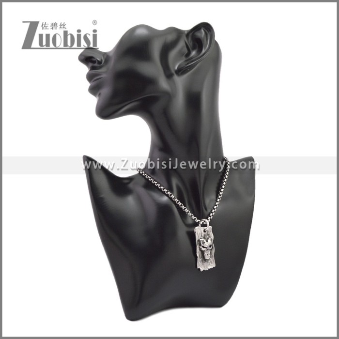 Stainless Steel Skull Dog Tag Pendants p011486SA