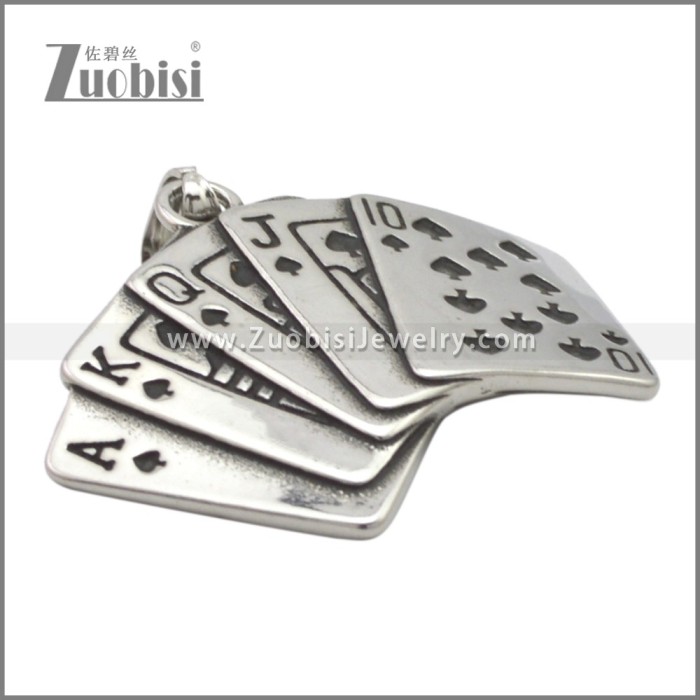 Stainless Steel Poker Card Pendant p011503SA