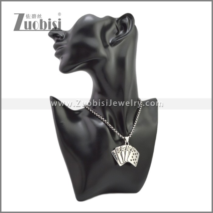 Stainless Steel Poker Card Pendant p011503SA