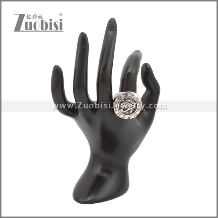 Stainless Steel Eye of Horus Ring r009570SA