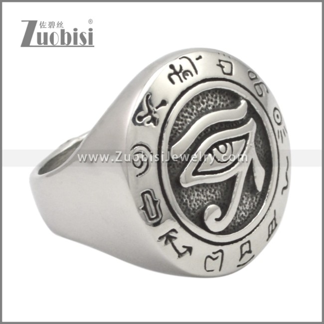 Stainless Steel Eye of Horus Ring r009570SA