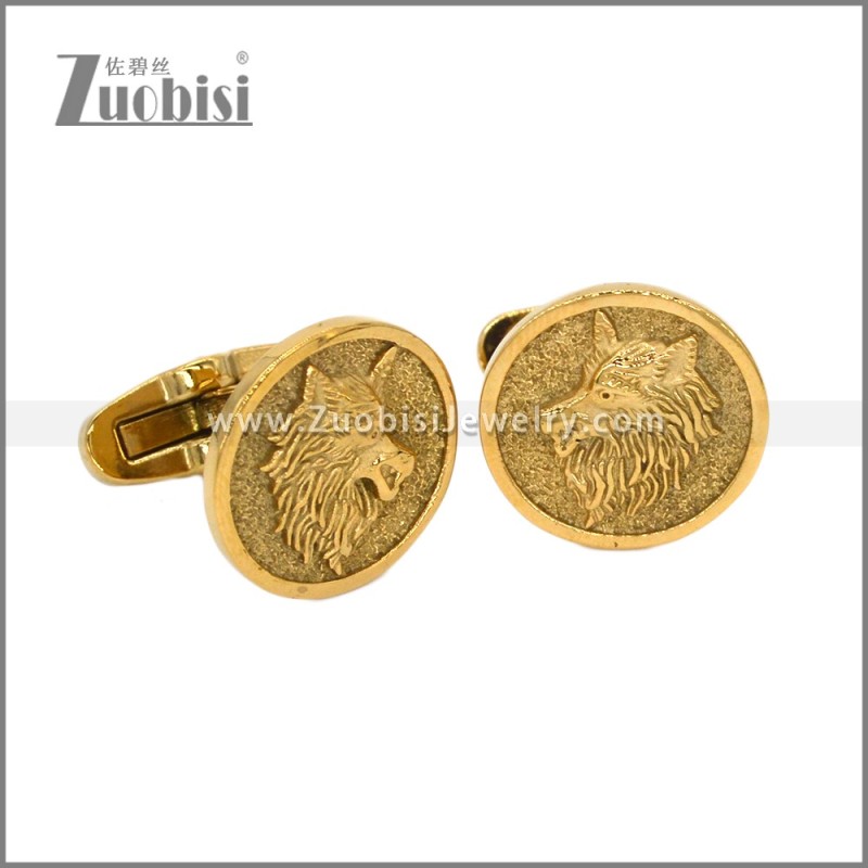 Gold Plated Wolf Cufflink c000205G