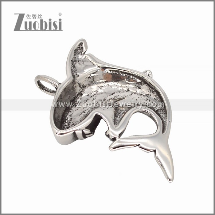 Stainless Steel Shark Pendant p011617