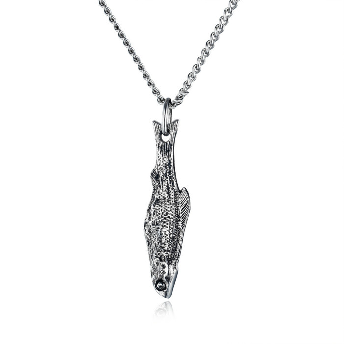 Stainless Steel Fish Pendant Necklace ZP1631