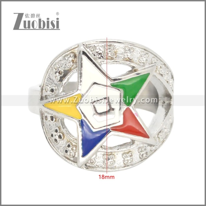 Stainless Steel Order of the Eastern Star Masonic Ring r009808
