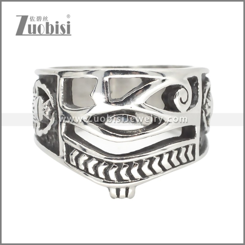 Stainless Steel Egypt Eye Ring r009826