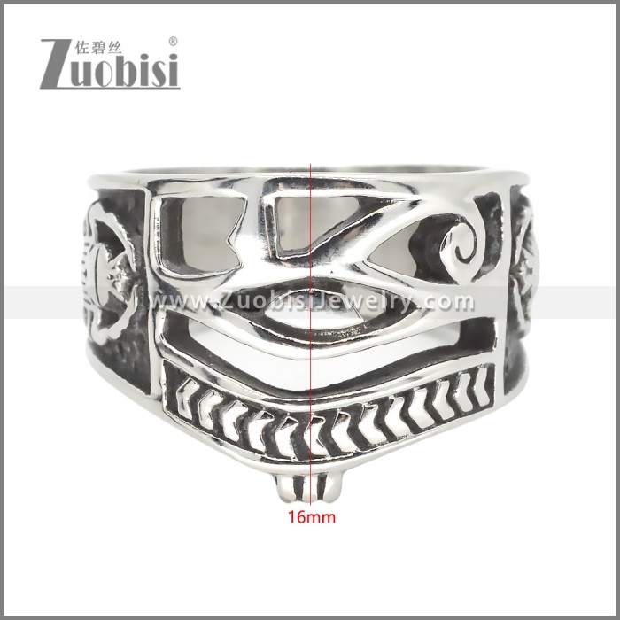 Stainless Steel Egypt Eye Ring r009826
