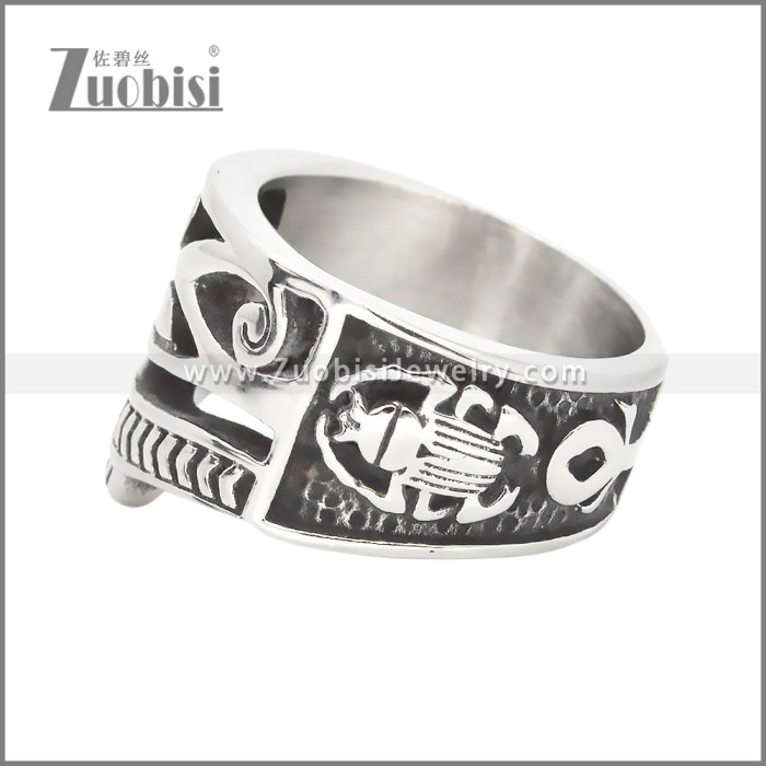 Stainless Steel Egypt Eye Ring r009826
