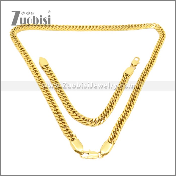Stainless Steel Bracelet & Necklace Set s003008G