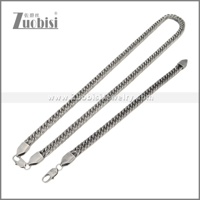 Stainless Steel Bracelet & Necklace Set s003008QH