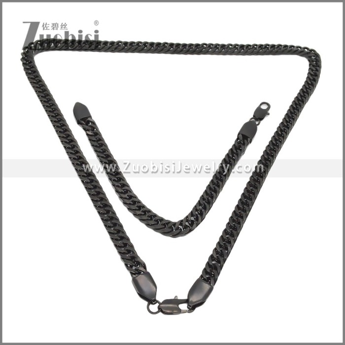 Stainless Steel Bracelet & Necklace Set s003008H