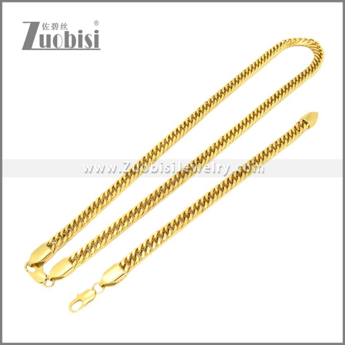 Stainless Steel Bracelet & Necklace Set s003008G