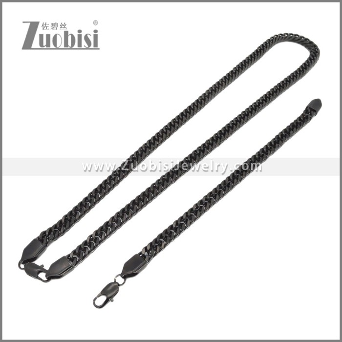 Stainless Steel Bracelet & Necklace Set s003008H