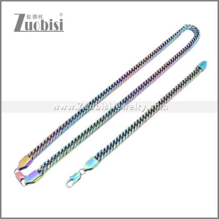 Stainless Steel Bracelet & Necklace Set s003008C