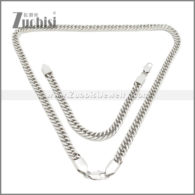Stainless Steel Bracelet & Necklace Set s003008S