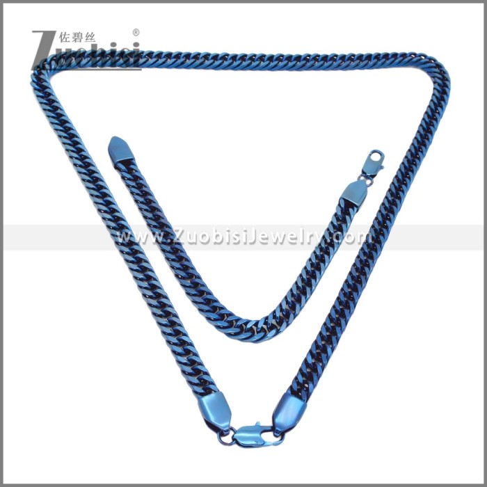 Stainless Steel Bracelet & Necklace Set s003008B