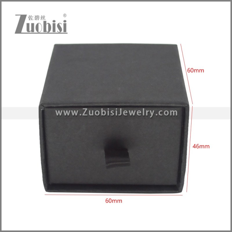 Black Cardboard Sliding Drawer Jewelry Gift Box for Ring pa0052