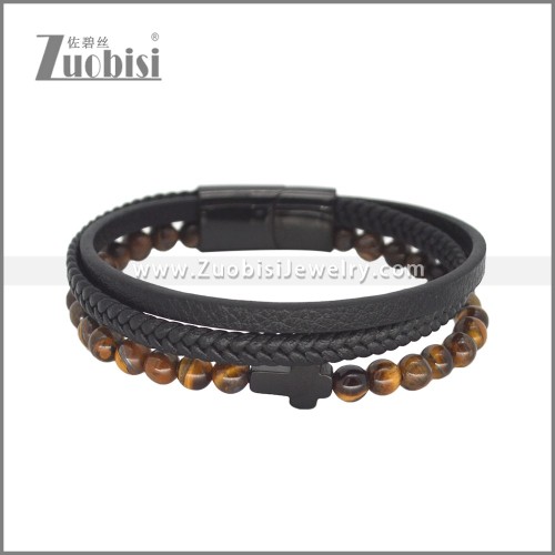 Tiger Eye Natural Stone Bracelet for Men b010553H