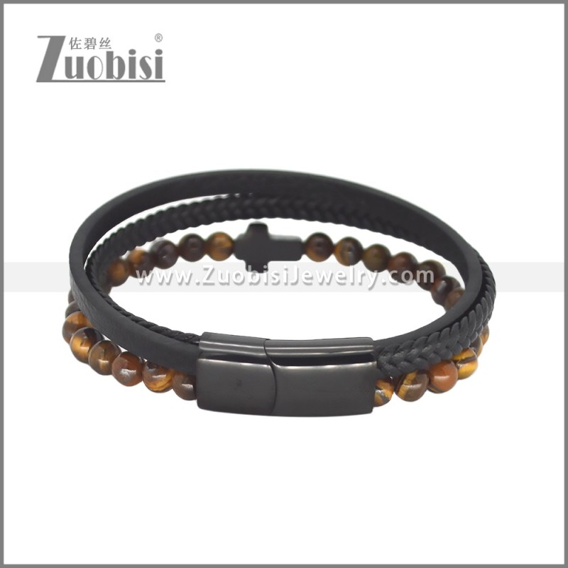 Tiger Eye Natural Stone Bracelet for Men b010553H