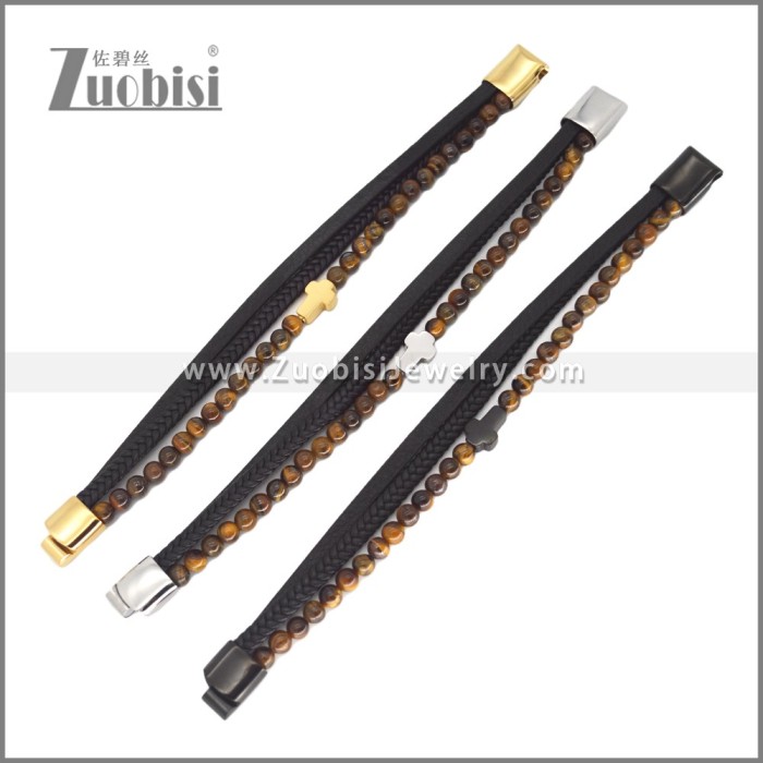 Tiger Eye Natural Stone Bracelet for Men b010553H