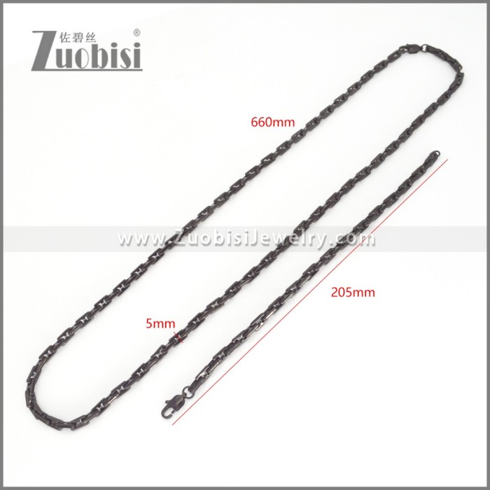 Stainless Steel Bracelet & Necklace Set s003020H
