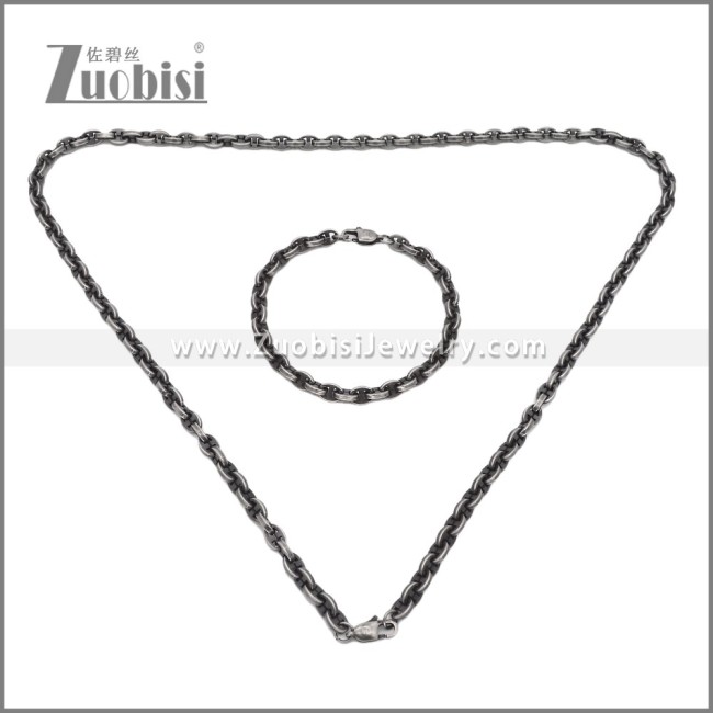 Stainless Steel Bracelet & Necklace Set s003019A