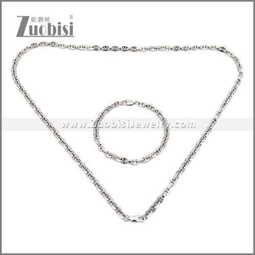 Stainless Steel Bracelet & Necklace Set s003019S
