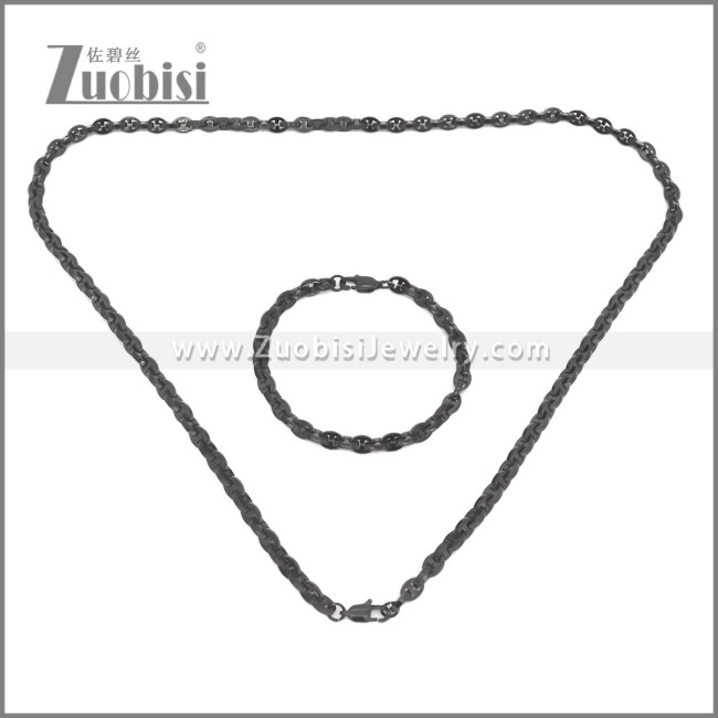 Stainless Steel Bracelet & Necklace Set s003019H