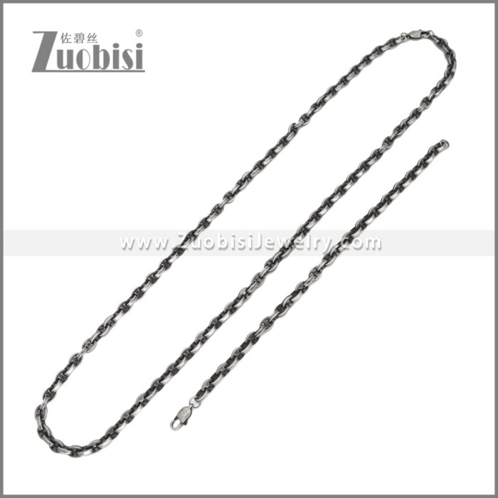 Stainless Steel Bracelet & Necklace Set s003019A