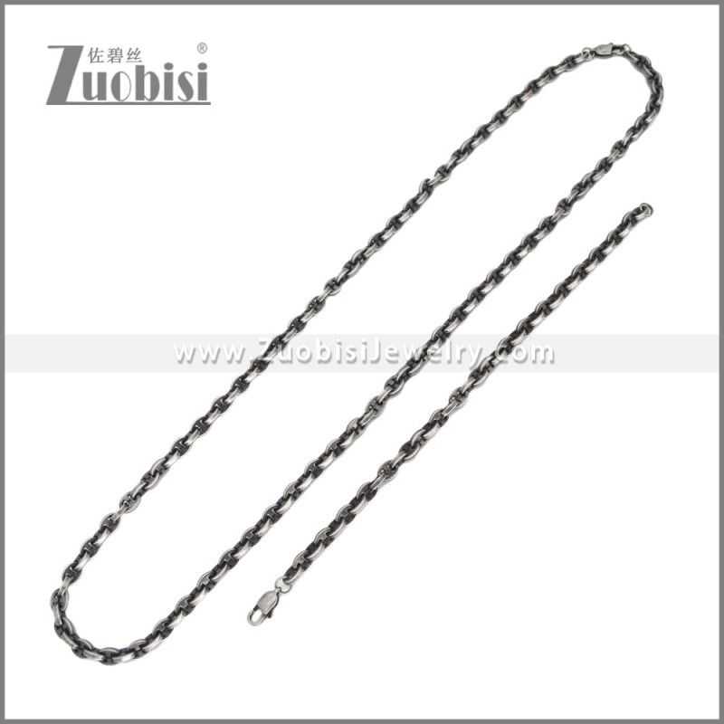 Stainless Steel Bracelet & Necklace Set s003019A