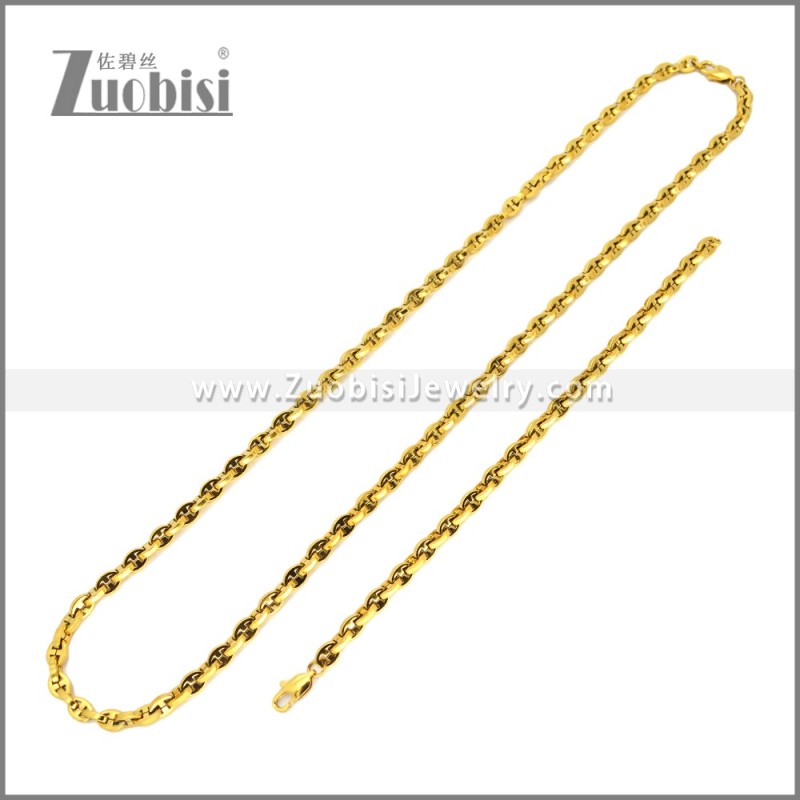 Stainless Steel Bracelet & Necklace Set s003019G