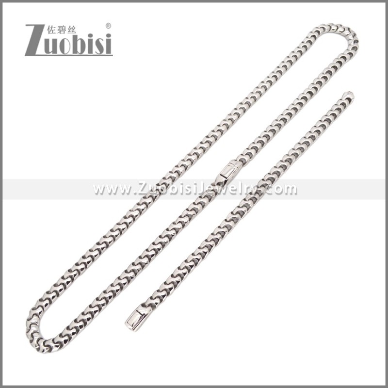 Stainless Steel Bracelet & Necklace Set s003018