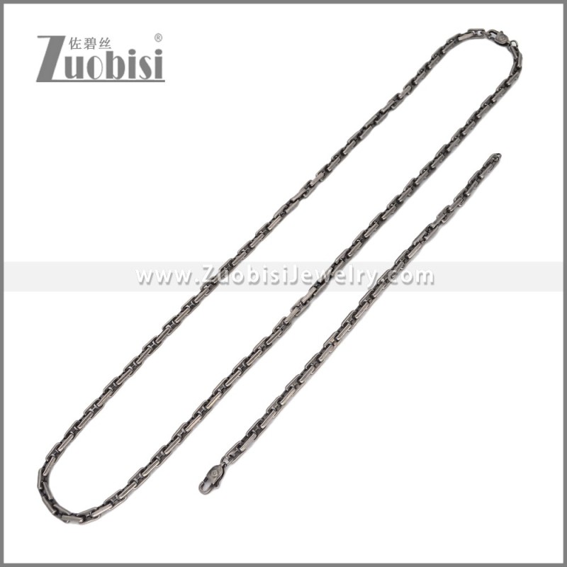 Stainless Steel Bracelet & Necklace Set s003020A