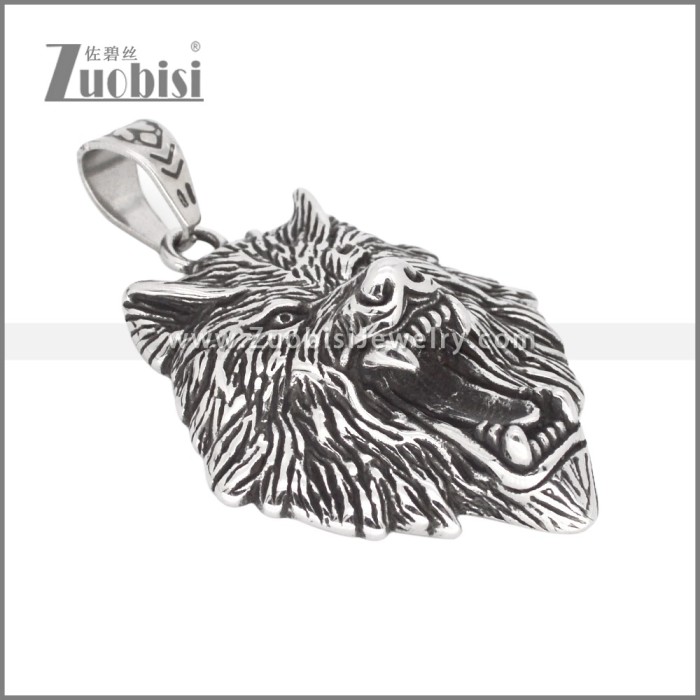 The Giant Wolf Viking Fenrir Pendant p011929