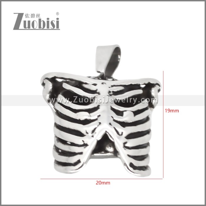 Stainless Steel Rib Cage Pendant p012003