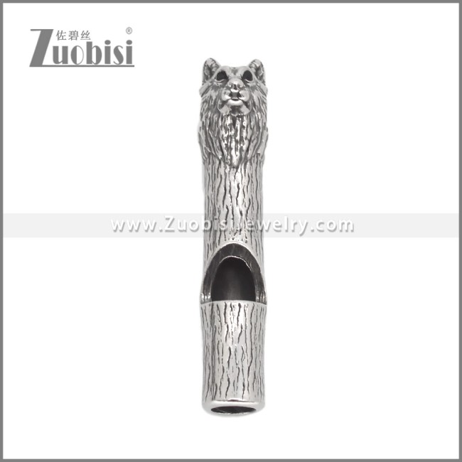 Wolf Head Stainless Steel Whistle Pendant p012050