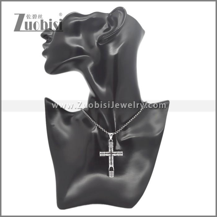 Stainless Steel Cross Shaped Whistle Pendant p012030