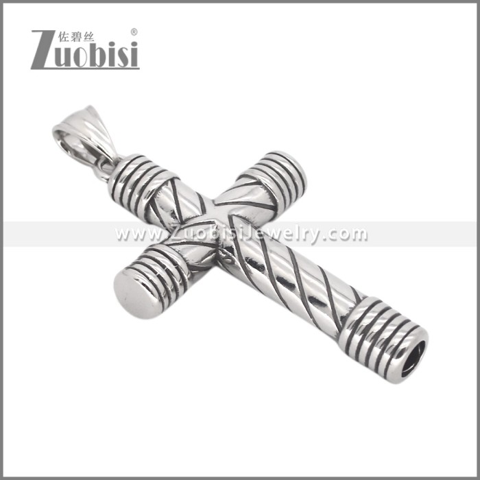 Stainless Steel Cross Shaped Whistle Pendant p012030